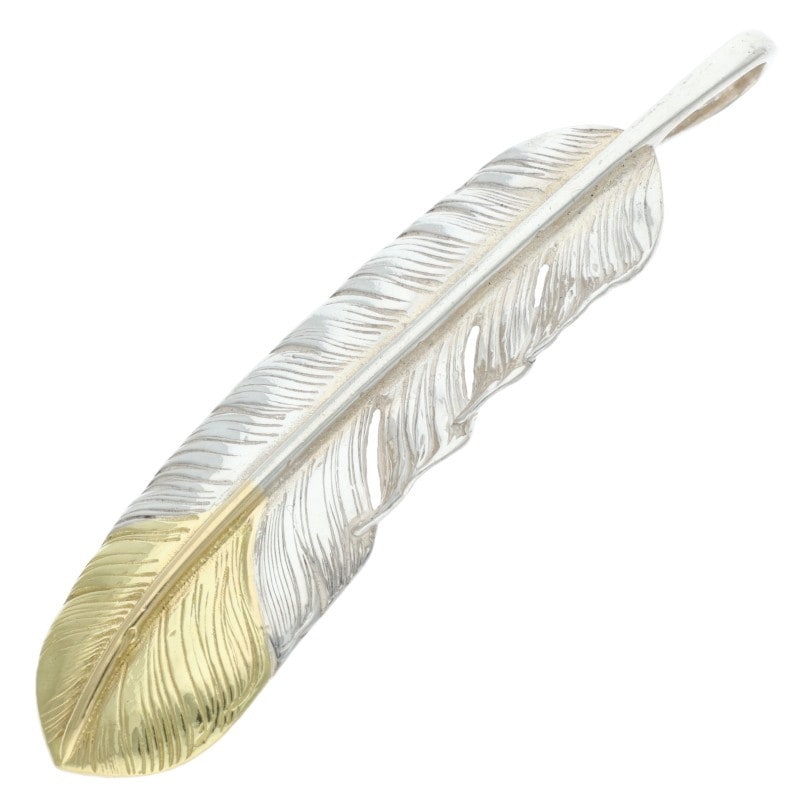 雰囲気抜群！銀爪付き先金フェザー特大（左） 特大銀爪先金フェザー（左向き）74mmタイプ – GOD SUNS