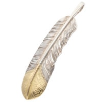 先金フェザー左向き　金焼け／激レア　雰囲気抜群個体　オールド 特大銀ハート先金フェザー（左向き）74mmタイプ – GOD SUNS