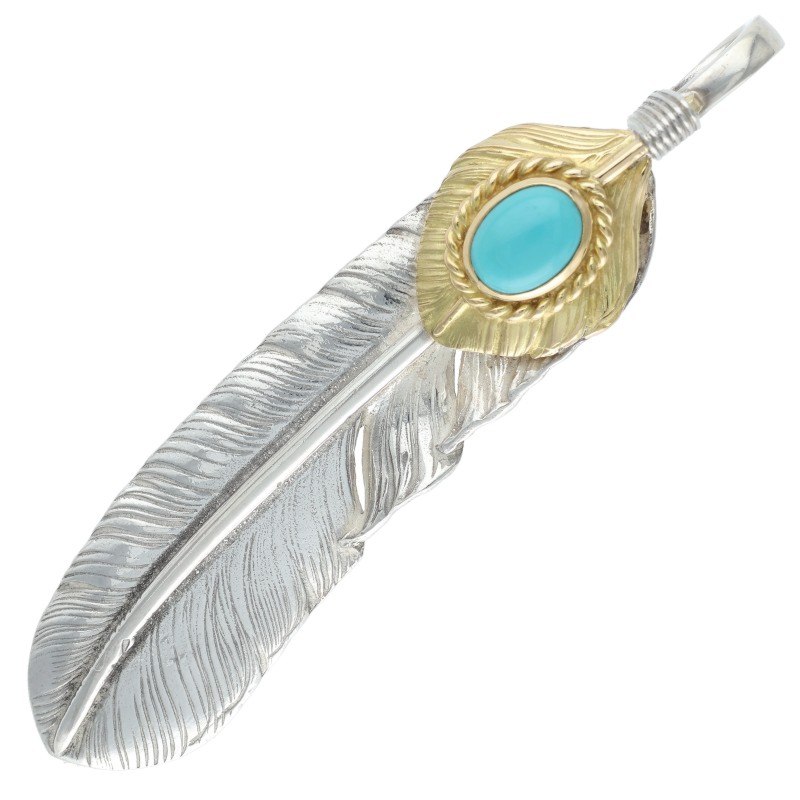 上金金縄ターコイズ特大フェザー 左向き 【取扱：福岡天神店