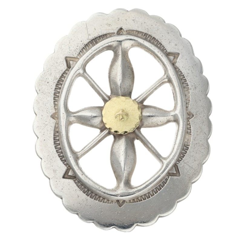 金メタル付き特大風車コンチョ ※使用感あり【取扱：原宿シルバー店