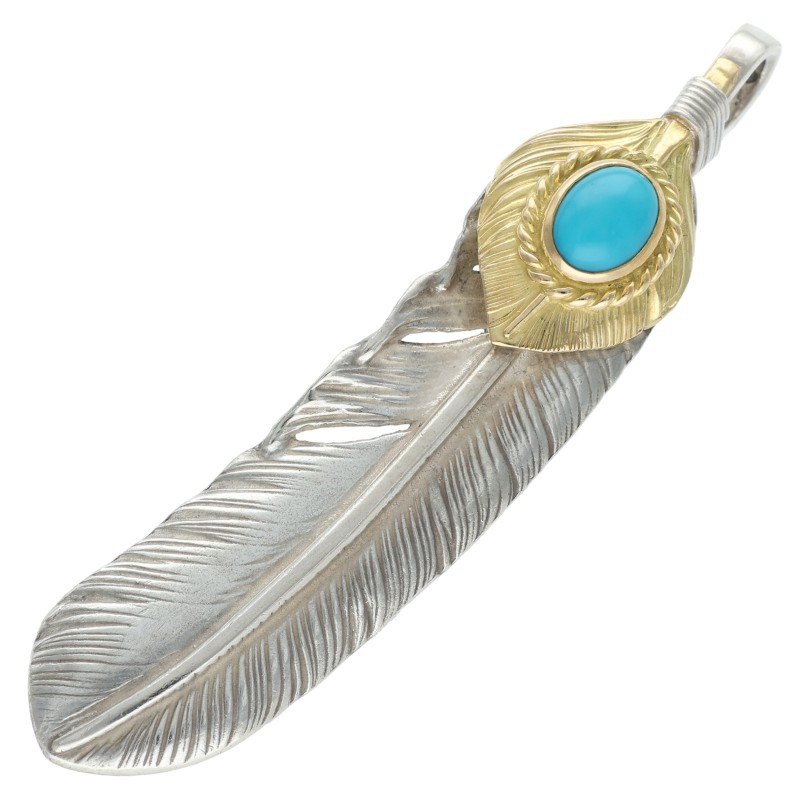 上金金縄ターコイズ特大フェザー 右向き 【取扱：福岡天神店