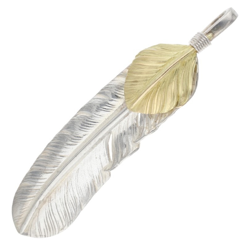 オールド上金特大フェザー 左向き ※広げなし【取扱：原宿シルバー店