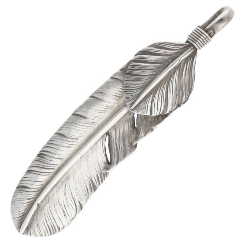 オールド上銀特大フェザー 左向き ※使用感あり【取扱：原宿シルバー店