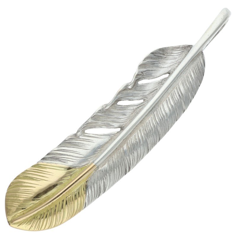 【中古】ローズ付きフェザー（右向き） 先金特大フェザー 右向き 9.00g 【取扱：原宿シルバー店】 | すべての