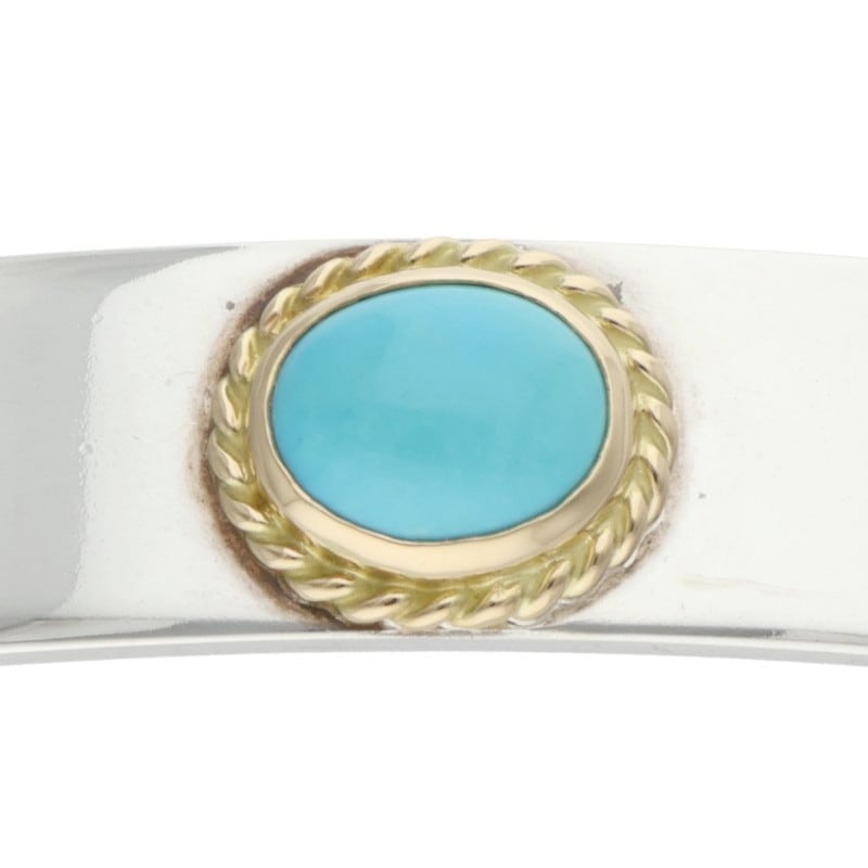 金縄ターコイズ付き平打ちブレス L 【取扱：原宿シルバー店】 | すべて