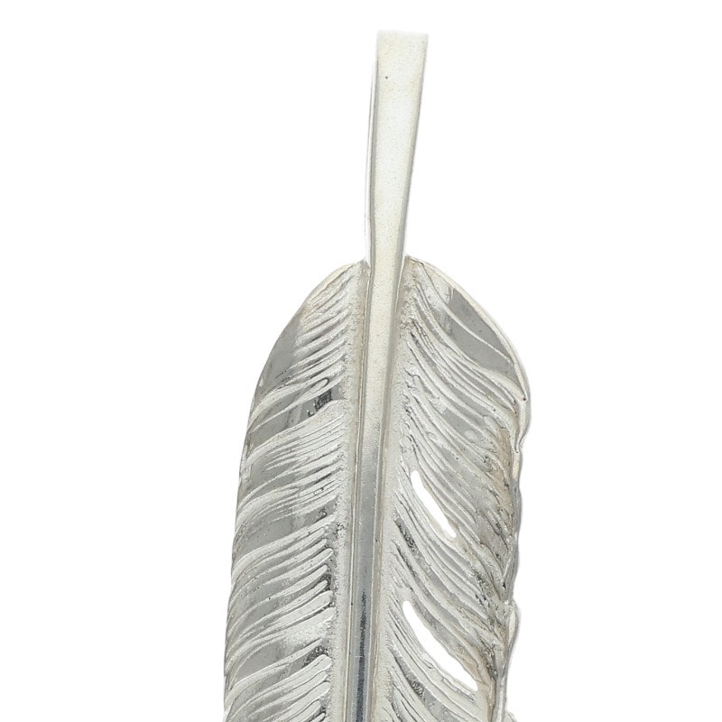 雰囲気抜群！銀爪付き先金フェザー特大（左） 特大銀爪先金フェザー（左向き）74mmタイプ – GOD SUNS