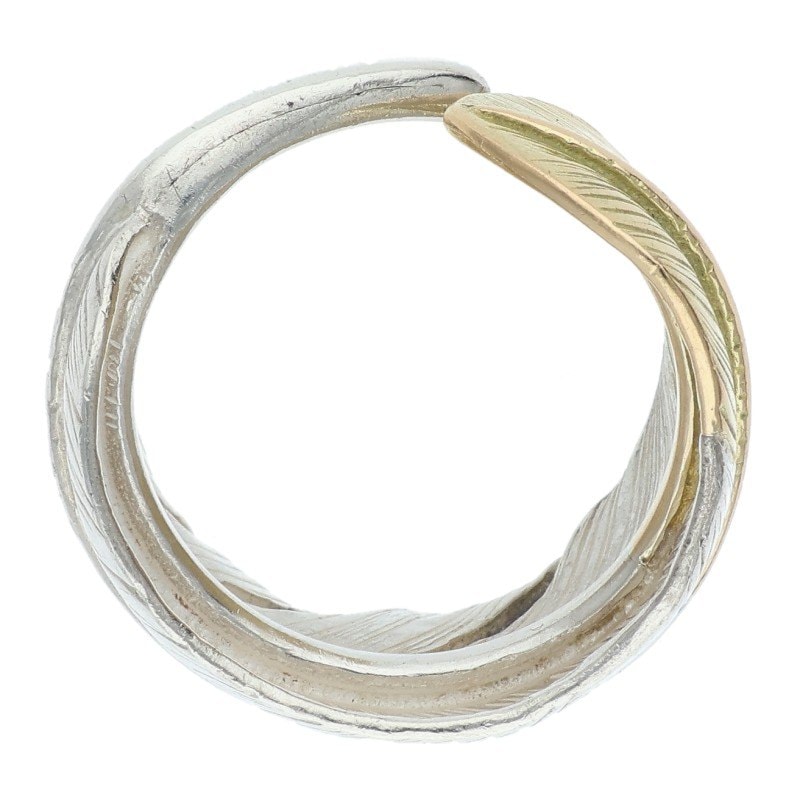 ゴローズ　シルバー　特大フェザーリング右巻き　17号　調整可能 先金特大フェザーリング 〈17号〉 9.01g 【取扱：原宿シルバー店