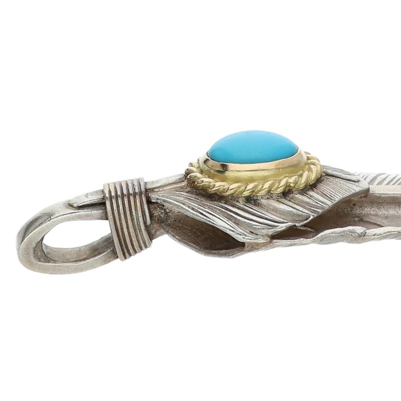 美品　タディ&キング　上銀金縄ターコイズフェザーLＬ TADY&KING特大ハートSVフェザー銀縄ターコイズ ALL ITEM