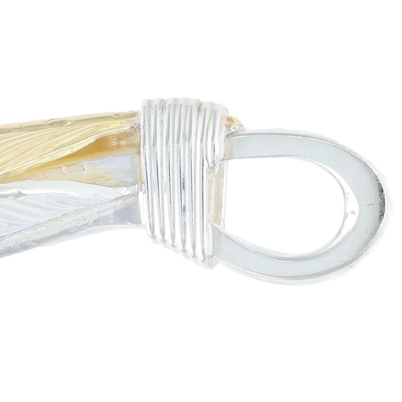 ル*リ様 先金フェザー　右向き　金焼け！雰囲気抜群（左右セット可） 先金特大フェザー 右向き 9.21g【取扱：原宿シルバー店