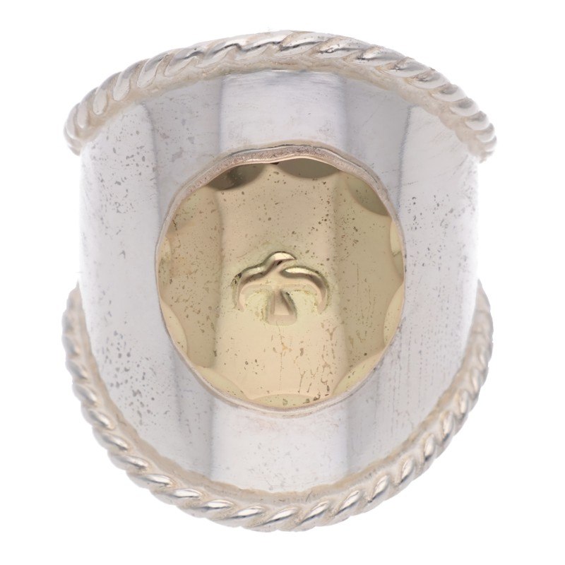 1/29新入荷セール23時まで】金メタル付き銀縄目リング 〈13号〉 【取扱