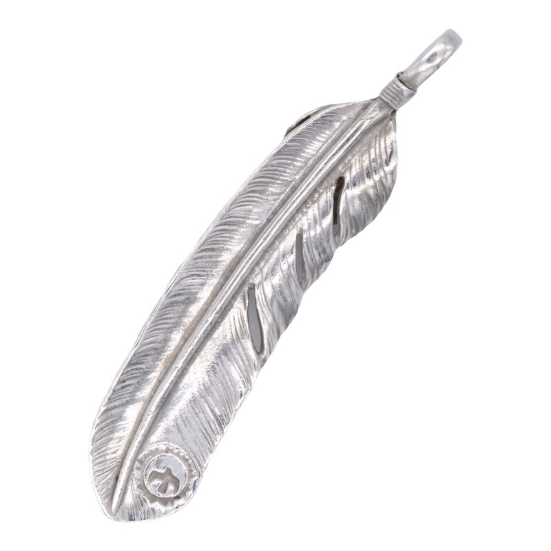 上銀銀縄ターコイズ特大フェザー 右向き ※使用感あり【取扱:原宿