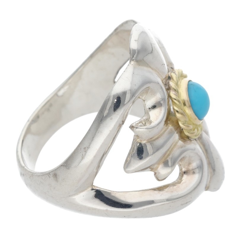 ゴローズ　キャストリング　金縄ターコイズ goro's 】ターコイズ付キャストリング小 ゴローズのリングの中でもレア