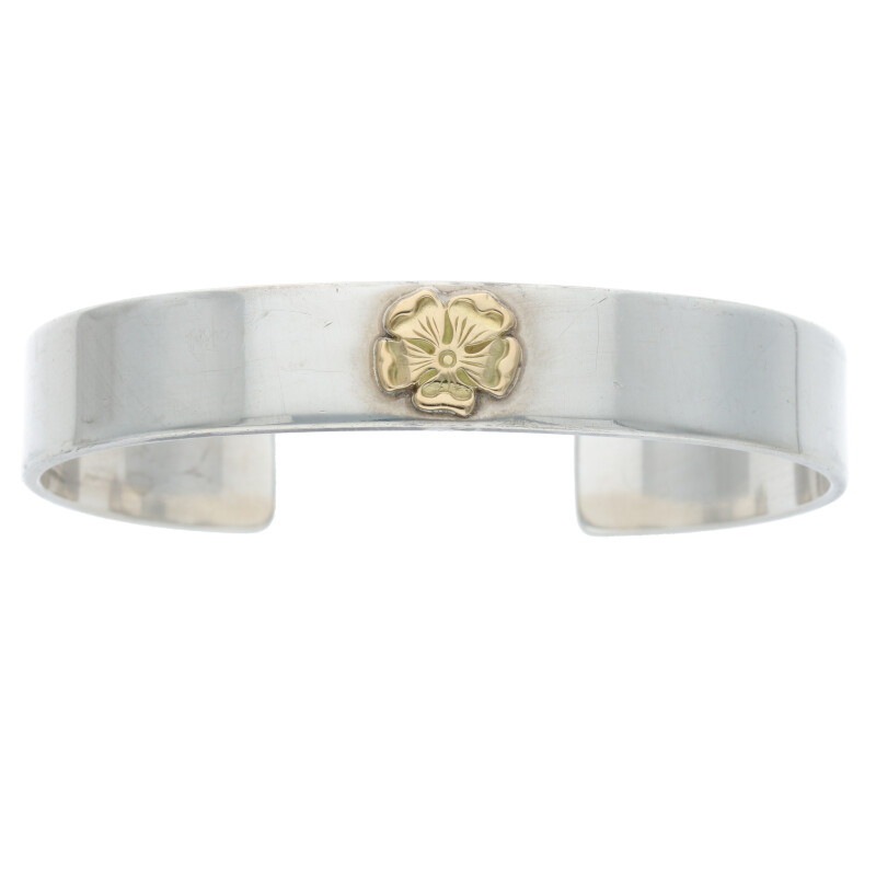 ローズ付き平打ちブレス L 【取扱：原宿シルバー店】 | すべての商品