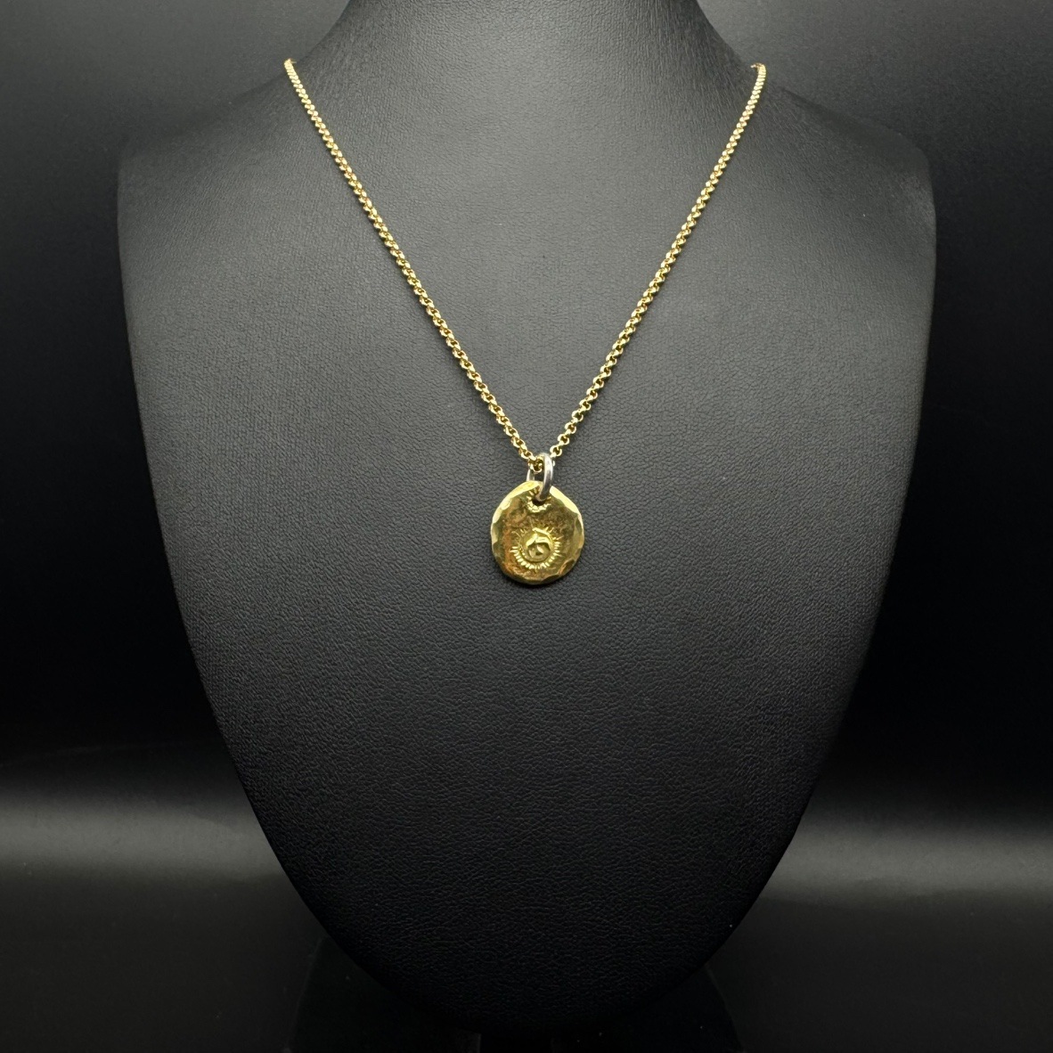 原宿シルバー店限定SET】全金太陽メタル 大 × K18 Gold Chain