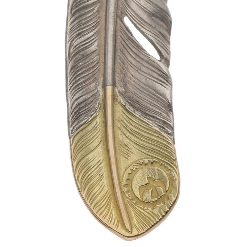 ル*リ様 先金フェザー　右向き　金焼け！雰囲気抜群（左右セット可） 先金特大フェザー 右向き 9.21g【取扱：原宿シルバー店