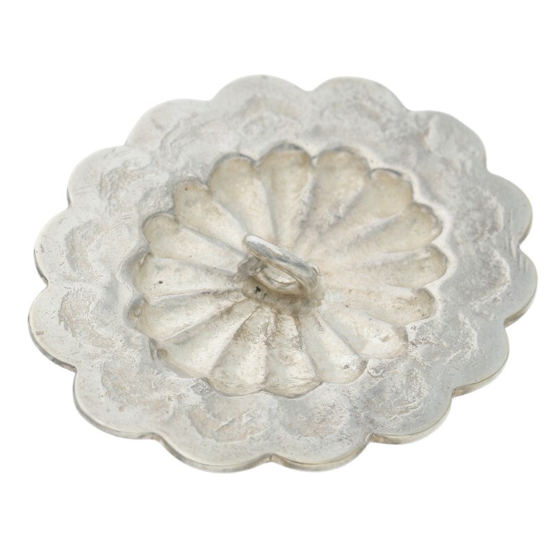 GC-03/金縄ターコイズ付きフラワーコンチョ 横向き ※マルカン歪みあり