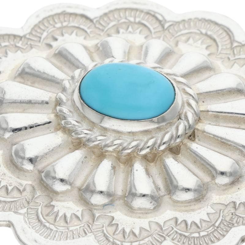 GC-03/銀縄ターコイズ付きフラワーコンチョ 【取扱：原宿シルバー店