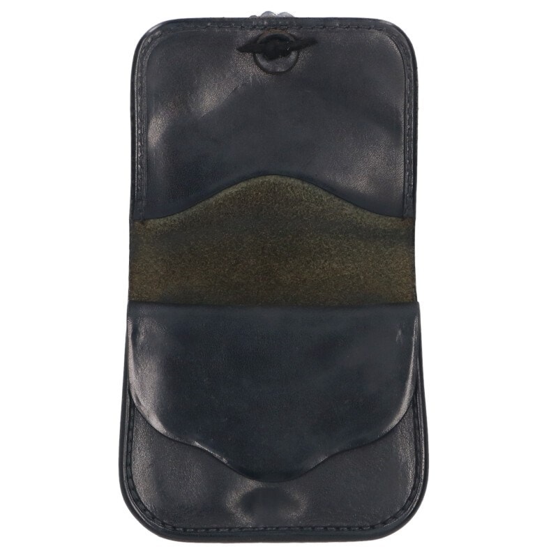 GC-03/金メタルフラワーコンチョ付き角型小銭入れ 黒 ※使用感あり