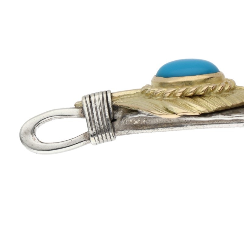 オールド上金金縄ターコイズ特大フェザー 左向き【取扱：原宿シルバー