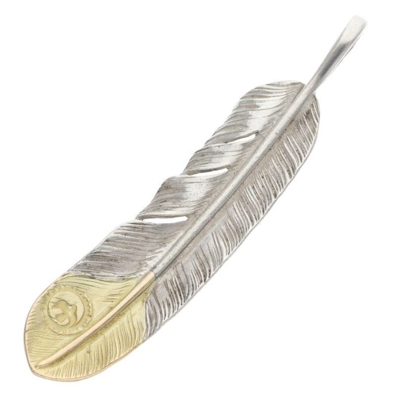 オールド先金特大フェザー 左向き ※広げあり 【取扱：原宿シルバー店