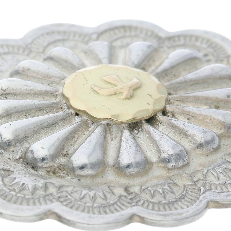 GC-03/金メタル付きフラワーコンチョ ※横向き 【取扱：原宿シルバー店