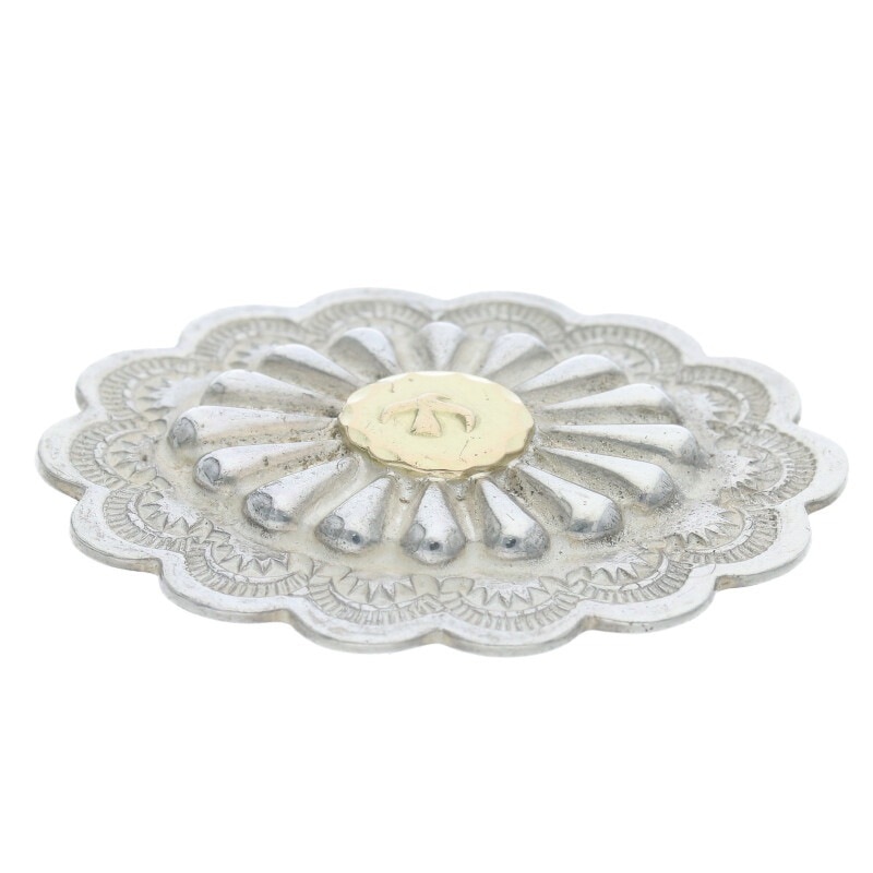 GC-03/金メタル付きフラワーコンチョ ※横向き 【取扱：原宿シルバー店