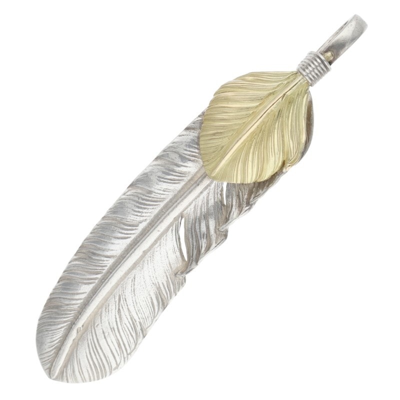 2/27新入荷セール23時まで】上金特大フェザー 左向きネックレストップ