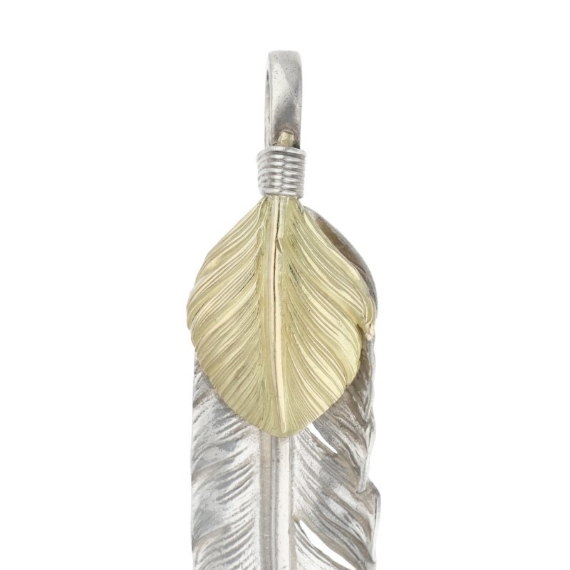 2/27新入荷セール23時まで】上金特大フェザー 左向きネックレストップ