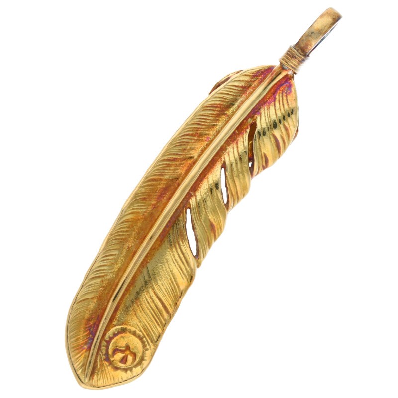 全金金縄ターコイズ特大フェザー 右向き 【取扱：原宿シルバー店