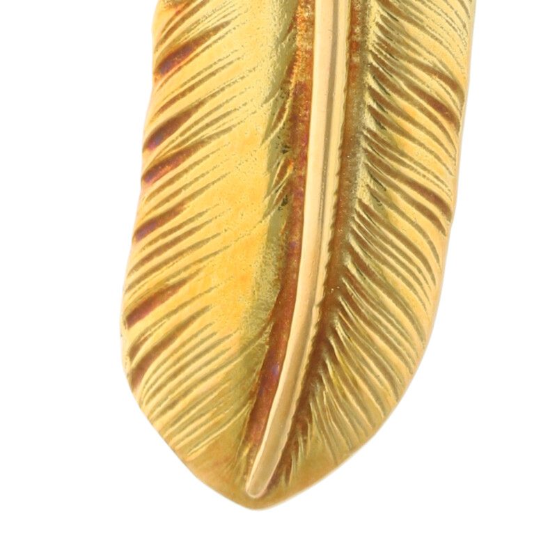 全金金縄ターコイズ特大フェザー 右向き 【取扱：原宿シルバー店