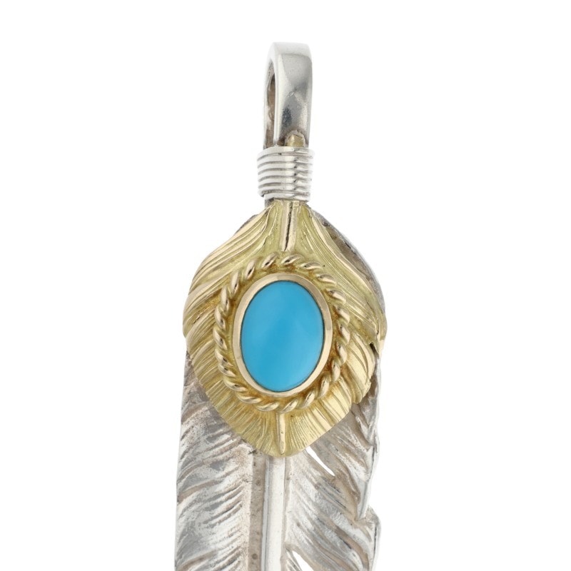 上金金縄ターコイズ特大フェザー 左向き 【取扱：名古屋大須店