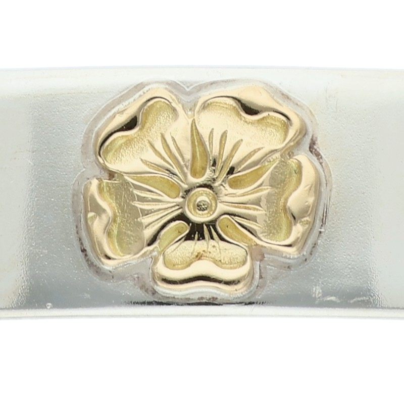 美品】ローズ付き平打ちブレス S 【取扱：原宿シルバー店