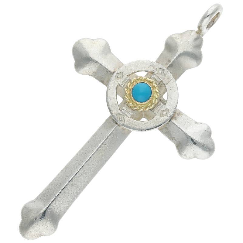 猫*郎様 ゴローズ　銀縄ターコイズ　クロス SALE】金縄ターコイズホイール付きクロス ※裏メタル 【取扱