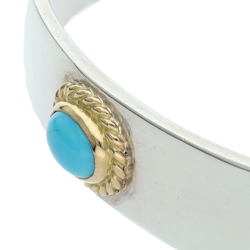 金縄ターコイズ付き平打ちブレス M【取扱：原宿シルバー店】 | すべて