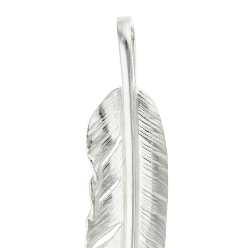 シルバー　フェザー　k18メタル付きフェザー 12/13新入荷セール23時まで】【新品】メタル付き特大フェザー 右向き