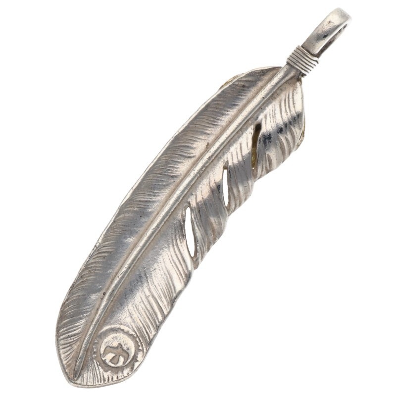 上銀　ターコイズフェザー　OLD タイプ goro's（ゴローズ） 【現行】上銀銀縄ターコイズ特大フェザー 左向き