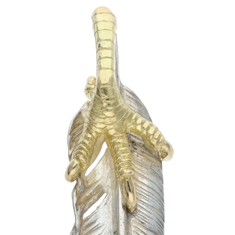 金爪メタル付き特大フェザー イボメタル 右向き 【取扱：原宿シルバー
