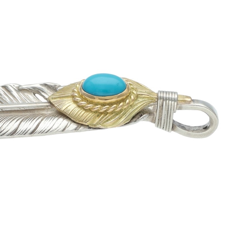 上金金縄ターコイズ特大フェザー 右向き 【取扱：福岡天神店