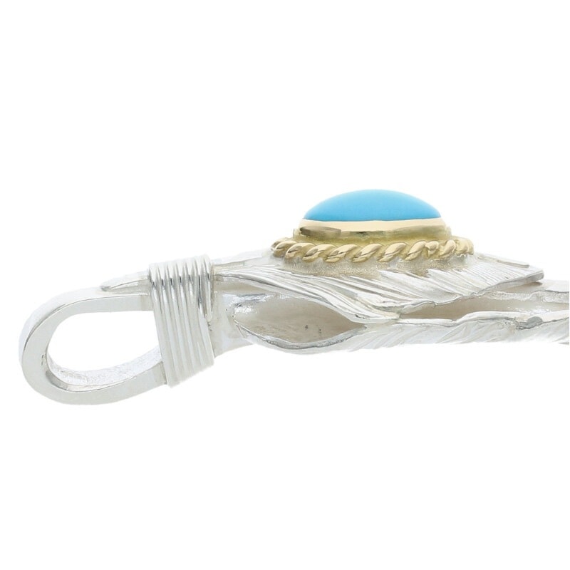 新品】上銀金縄ターコイズ特大フェザー 右向き 【取扱：渋谷店