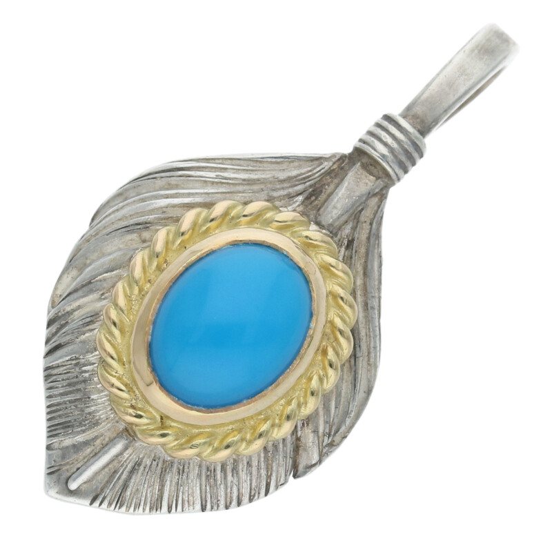 シルバー 羽根 ペンダント ターコイズ ゴローズ