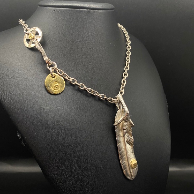 ゴローズ　アクセサリーセット 心斎橋限定セット】銀爪特大フェザー 左向き SET【取扱：心斎橋