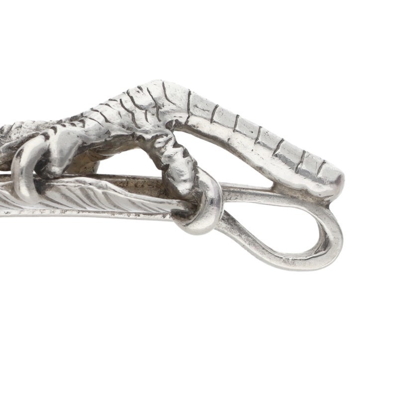 銀爪特大フェザーイボメタル 左向き ※使用感あり【取扱：原宿シルバー