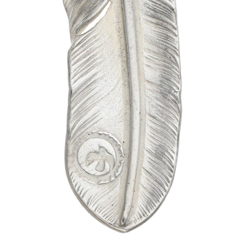 ❗️激渋　人気❗️ターコイズフェザー２枚　鷹爪フェザー１枚　計３枚トリプル❗️ 上金金縄ターコイズ特大フェザー 左向き 【取扱：原宿シルバー店