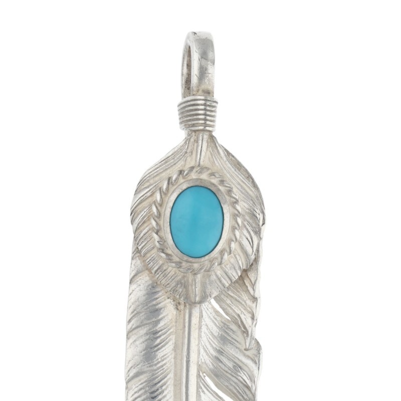 上銀銀縄ターコイズ特大フェザー 左向き 【取扱：原宿シルバー店