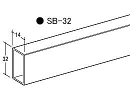 ロイヤル】 衣類品等ハンガー掛用 14×32角パイプ Sバースチール SB-32
