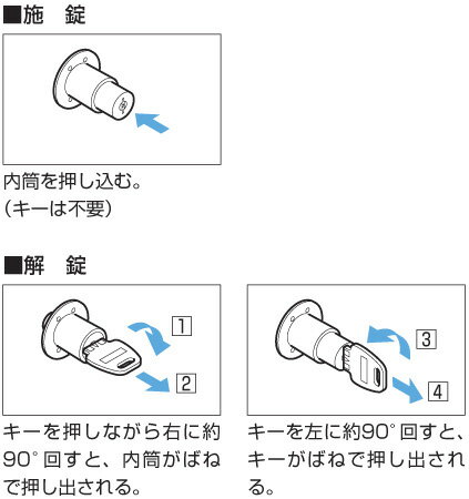 スガツネ】 ABA パゴダ型セキュリティーロックシリーズ シリンダー