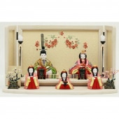 雛人形 こひな 木目込み 初花 正絹 うさぎと亀 龍村美術織物 横幅40cm