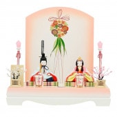 雛人形 こひな 木目込み 花珠 さくら刺繍 水色 横幅35cm