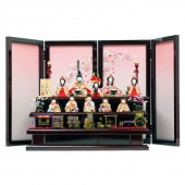 雛人形 こひな 木目込み 桃色さくら 十人飾り 横幅50cm