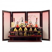 雛人形 こひな 木目込み 桃色さくら 十人飾り 横幅50cm